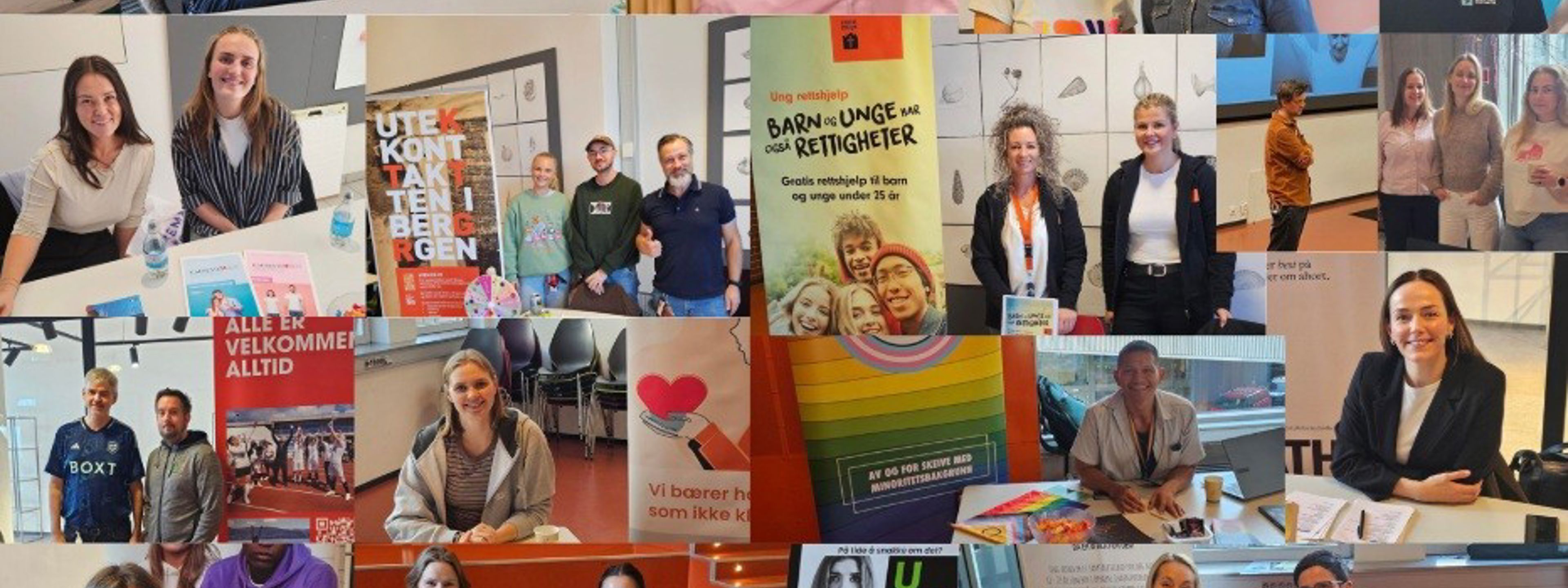 Bilete av utstillarar som hadde stand på Verdsdagen
